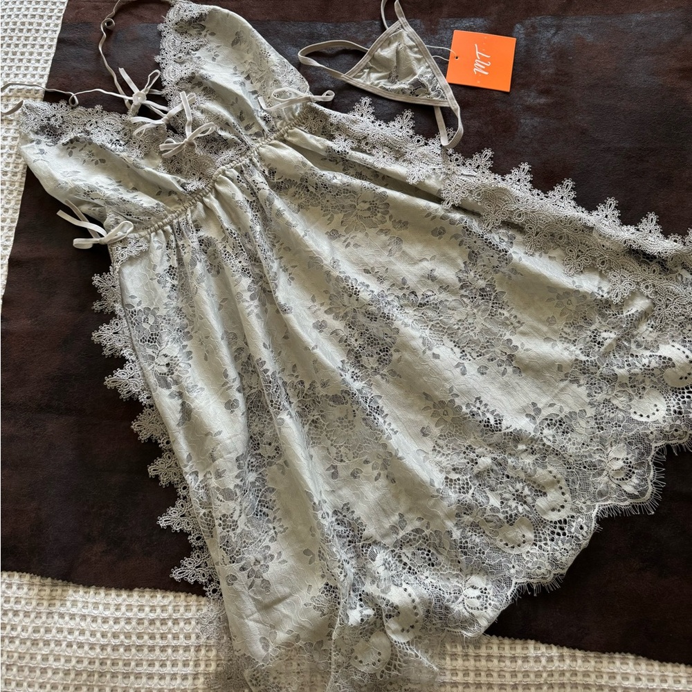 NWT Lace Babydoll Dress & Thong
